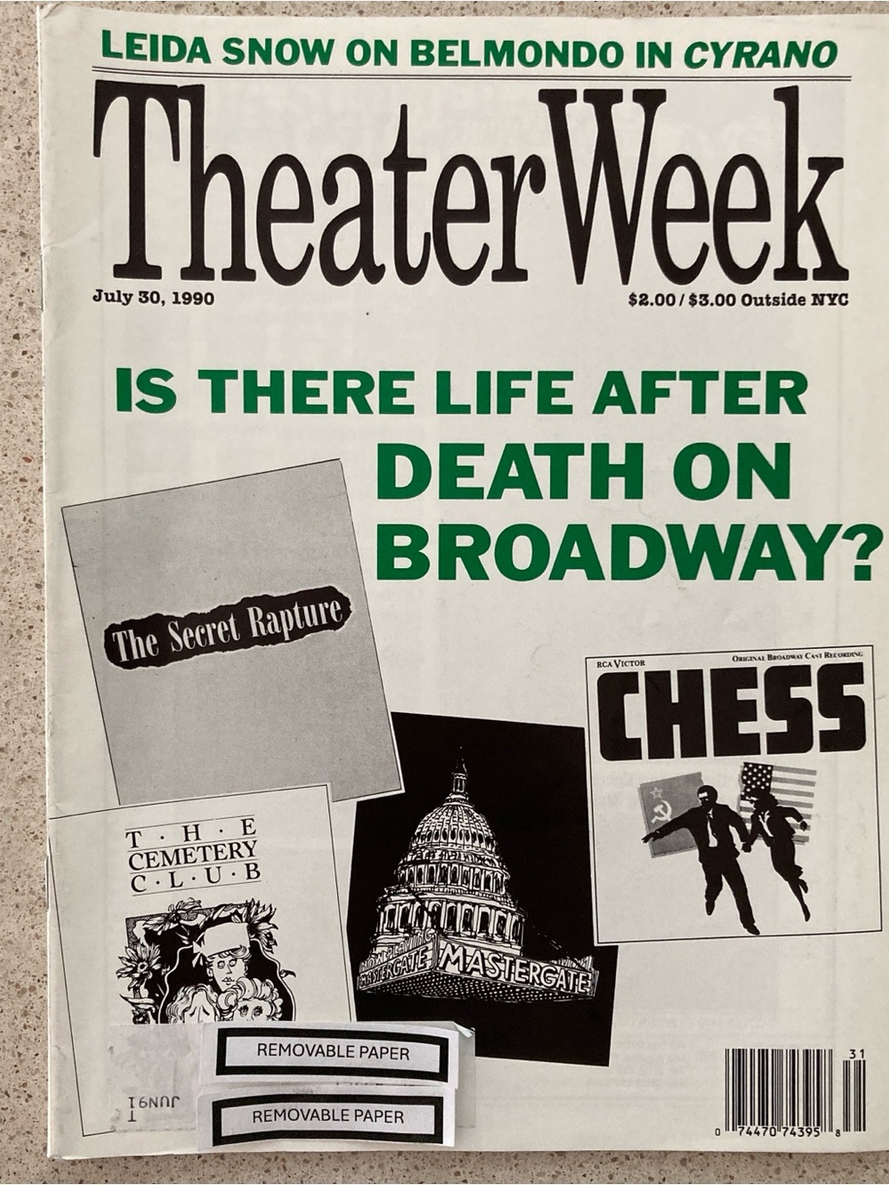 Broadway's Bombs Chess Mastergate Theater Week Magazine July 30 1990 - Address